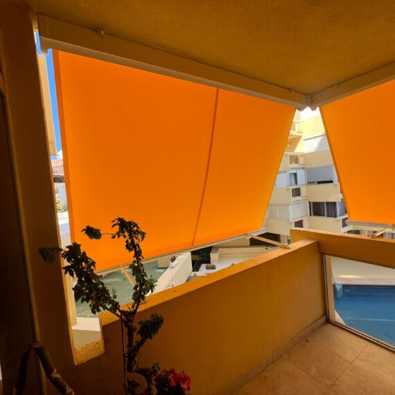 Installation of a retractable awning in a home in Marbella